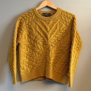 MAISON SCOTCH | Wool / Cashmere Cable knit Sweater in Mustard Ochre - sz S/M